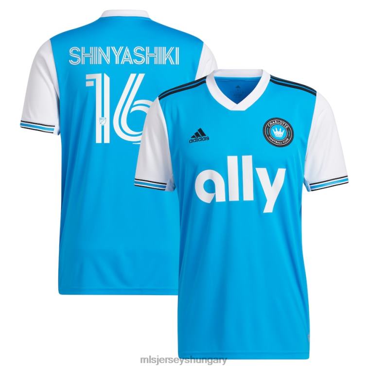 férfiak charlotte fc andre shinyashiki adidas blue 2022 elsődleges replika játékos mez mez MLS Jerseys 22FZD942