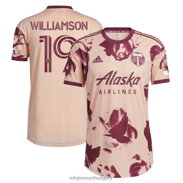 férfiak portland timbers eryk Williamson Adidas rózsaszín 2023 Heritage Rose kit autentikus játékos mez mez MLS Jerseys 22FZD1326