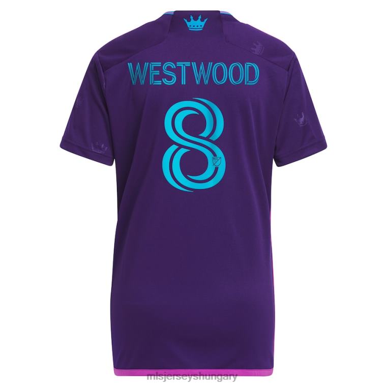 nők charlotte fc ashley westwood adidas lila 2023 koronaékszer kit replika mez mez MLS Jerseys 22FZD787